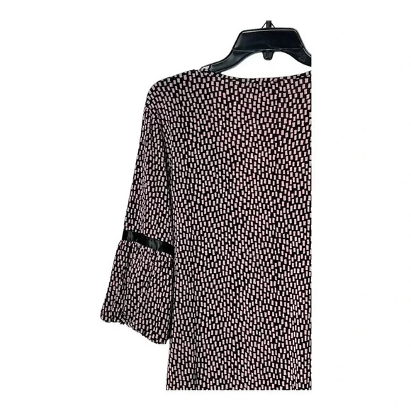 1592. NINE WEST HALF SLEEVE BLOUSE FLOWY BUBBLE‎ SLEEVES SIZE LARGE GEOMETRIC - Picture 8 of 9
